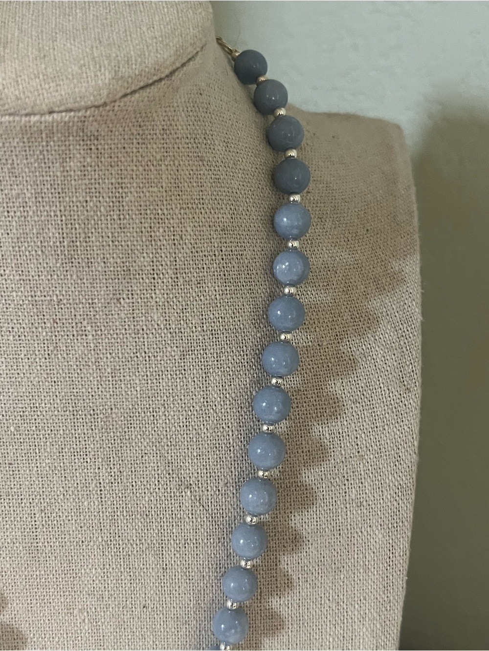 NWT Genuine Barse Denim Blue Angelite and Lapis Pendant Silver Necklace #BJNK - Picture 5 of 8